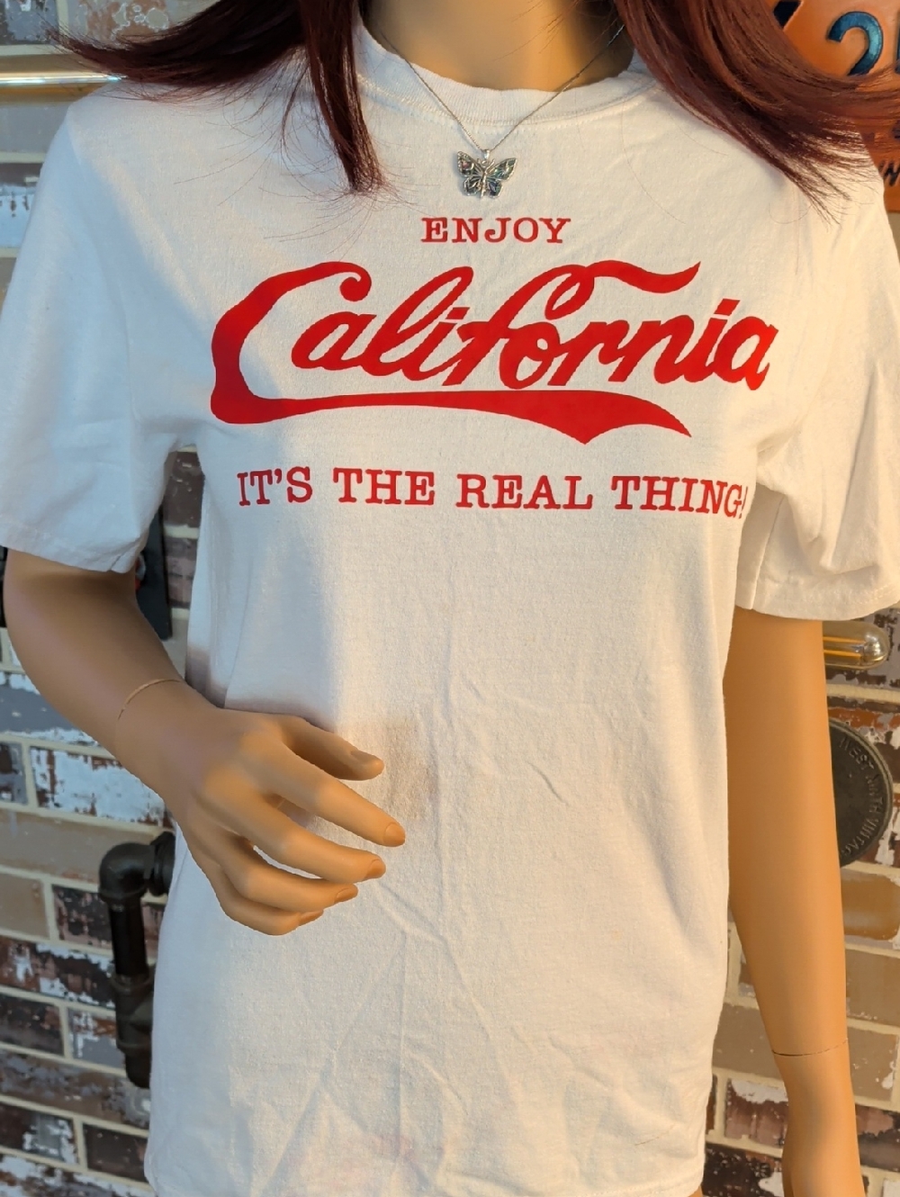 Port and Company White Tee with California Print Size Small